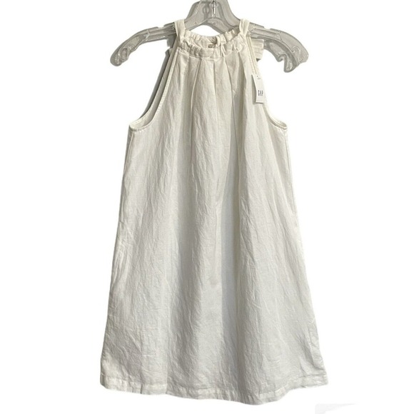 GAP Tie Back Halter Dress White Sz 6 NWT Pockets Sheath Mini Casual 100%… - Picture 3 of 12